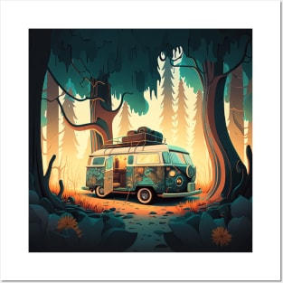 Camping Adventure in the Forest Posters and Art